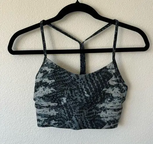 Lululemon  Flow Y Longline Sport Bra Nulu Blue Gray