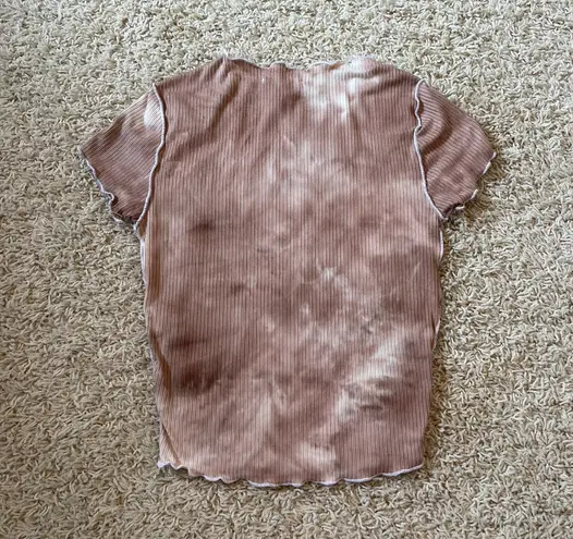 Full Tilt Brown Tie Dye Crop Top