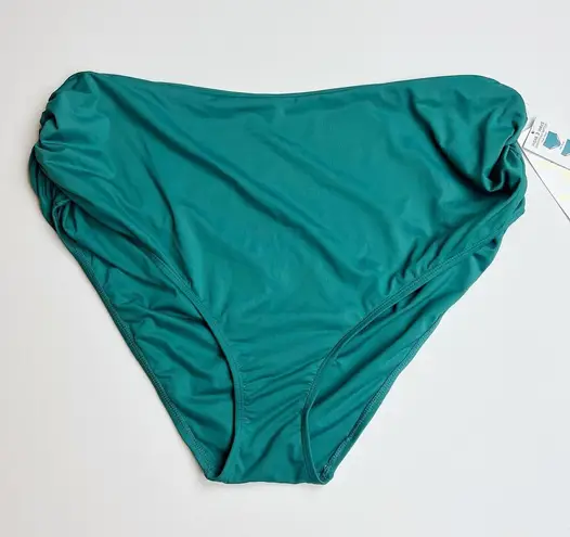 Anne cole NWT  Plus Size High-Waist Bikini Bottoms in Ocean Green Sz 24W Vacation