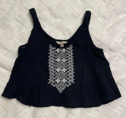 Decree  Black Embellished Crop Tank Top - Image 1