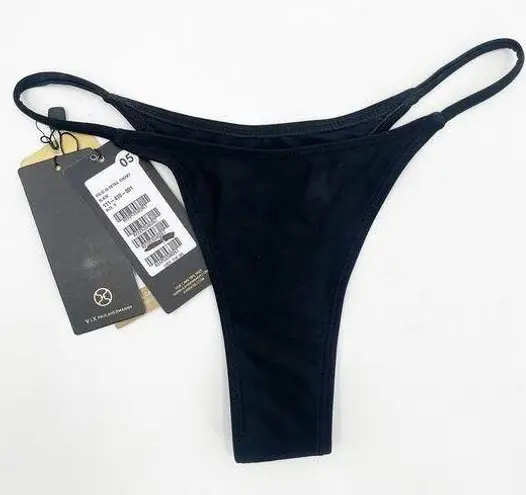 VIX Cheeky Swim Bottoms Size 8 Black NWT Solid Paula Hermanny Resort Beach Vaca
