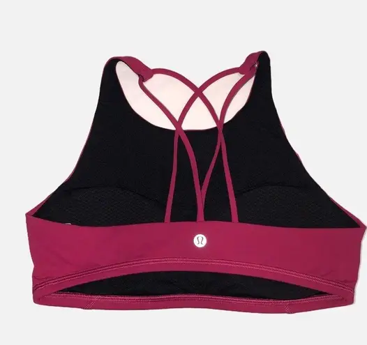 Lululemon  Free To Be Bra Size 8 Dark Pink Berry Wine Criss Cross Back