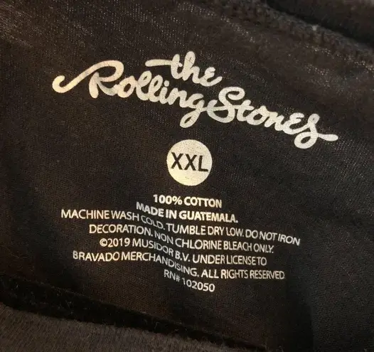 The Rolling Stones Womens 1975 US Tour Black Short Sleeve Crewneck Tee Size XXL