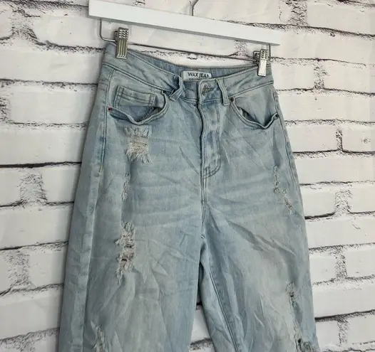 Wax Jean Collection Straight Leg Jeans Light Wash Distressed 3/26 Y2K Vintage