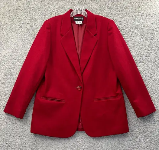 Vintage Sag Harbor 100% Wool Blazer Jacket Academia Preppy Holiday Office W 8P Red