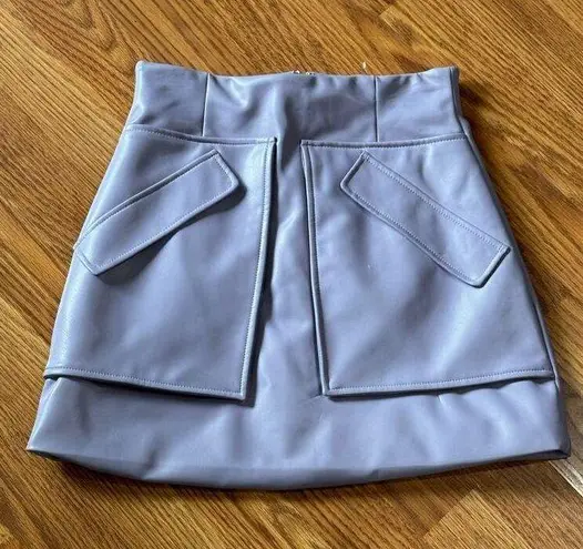 ANKVAS periwinkle cherry faux leather mini skirt size 2 / XS