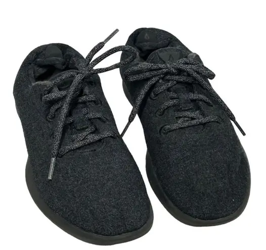 Allbirds Black Merino Wool Runner Mizzles Size 9 Grey on Black