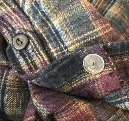 70’s Vintage Wool Blend Blue Purple Plaid Midi Skirt Deadstock Waist size 32 Size L