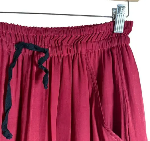 Isabel Marant Etoile Berry Red Drawstring Mini Skirt Size S