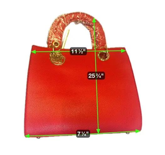 Badgley Mischka Studio Red Pebbled Leather Tote Bag – NWT