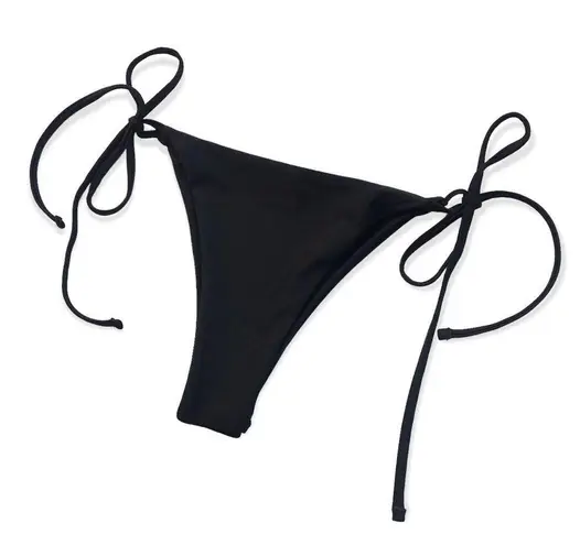 🔃Black High Cut Side Tie Bikini Swimsuit Bottom Size M