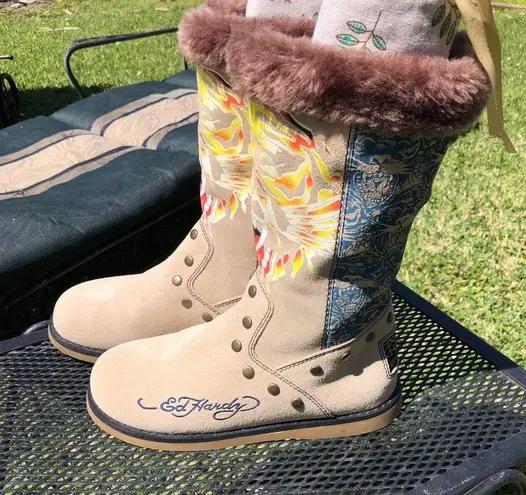 Ed Hardy  Tiger Suede Winter Boots with fur lining 8 - Image 2
