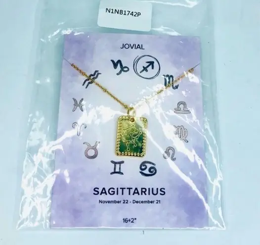 NEW 14K Goldplated Zodiac Tag Necklace Sagittarius NWT by Sterling Forever Gold