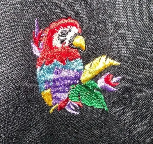 Papillon Women’s Black Linen Rayon Blend Sleeveless Maxi Embroidered Dress Sz 2X