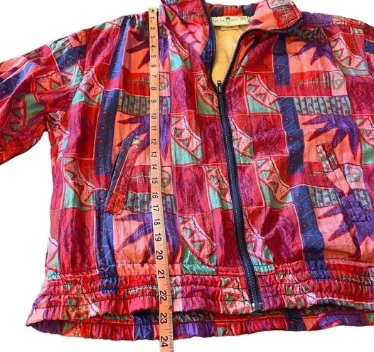 The La Costa Spa Vintage 80s/90s Multicolor Windbreaker Jacket S Unisex Pink