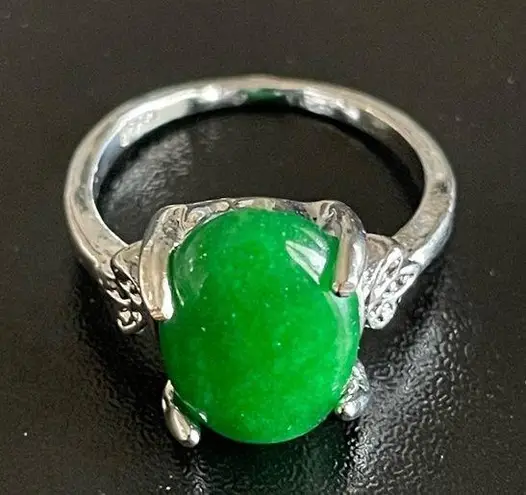 Green jade ring size 8