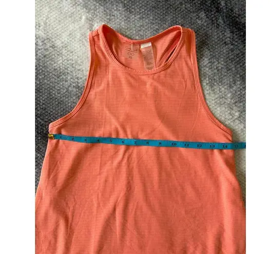 Calia Striped Racerback Side Slit Coral Tank Top Oversized Nylon Spandex Size XS Pink