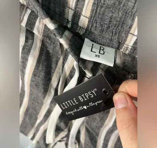 Little Bipsy NWT Striped Drawstring Casual Cargo Shorts with Pockets Sz XS