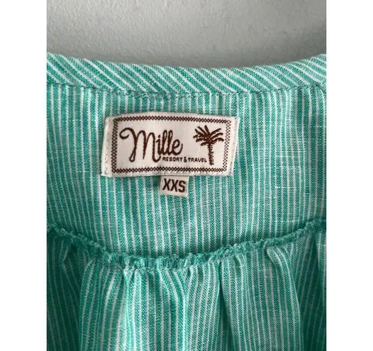 Mille Resort & Travel | May Top | Green White Stripe | Sz XXS