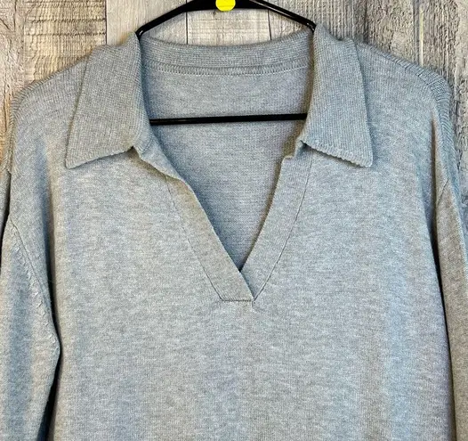 Gray Small Super Soft Long Sleeve V