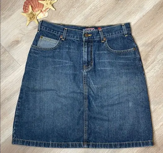 Roxy Vintage  Blue Denim Jean Midi Skirt Size  7