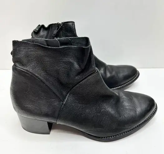 Paul Green  Boots Womens Size 7.5US Black Nelly Leather Ankle Booties Block Heel