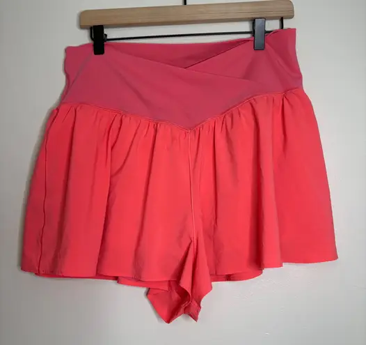 OFFLINE by Aerie Coral Pink Flowy Pleated Athletic Shorts XL