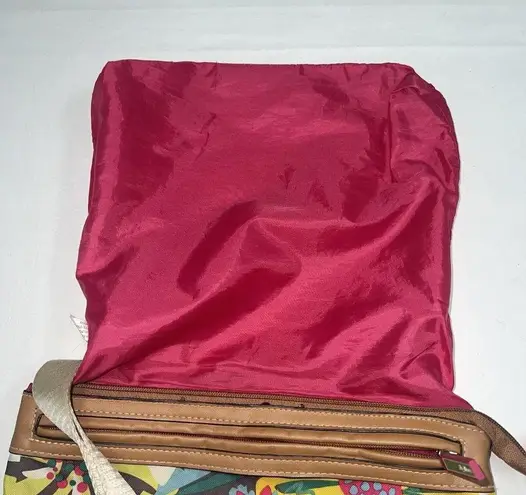 Lily bloom Crossbody Bag Purse Hibiscus Tropical Floral Print Brown Pink Womens