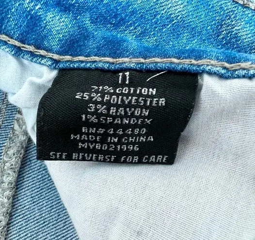 Tinseltown Light Wash Distressed High Rise Denim Blue Skinny Jeans 11