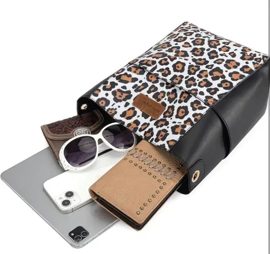 Montana West Bucket Bag Black Cheetah Women Crossbody Purse Handbag Shoulder FC3