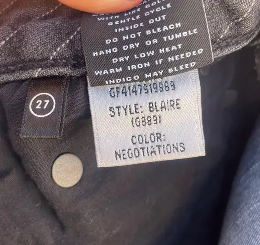 GRLFRND Blaire Negotiations Gray Pinstriped Button-Fly Denim Skirt size 27