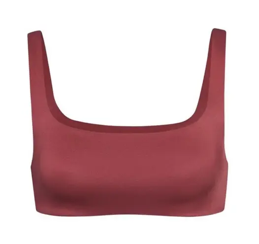 SKIMS NWT  Stretch Satin Square Neck Bra In Berry XS