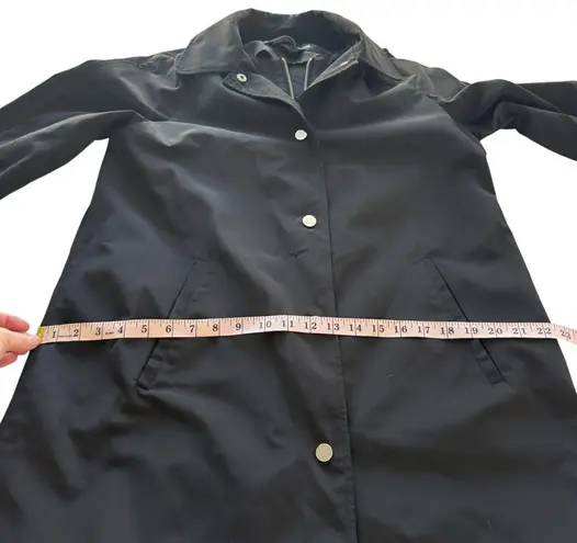 JANE POST NYC Double Layered Trench Raincoat Waterproof Black Medium M Chic Rain