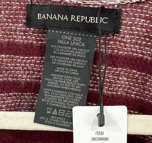 Banana Republic  cashmere blend wrap in mariana plaid red (OS) NWT