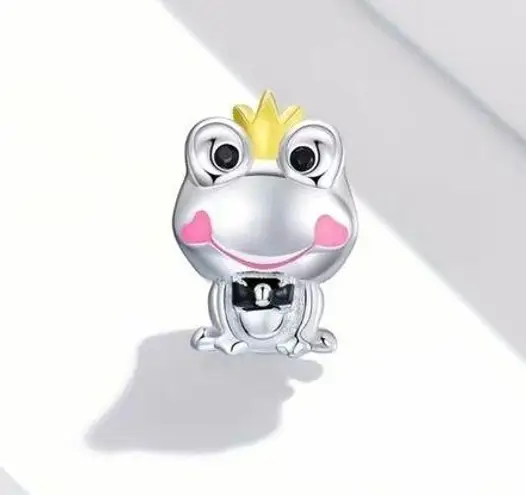 S925 Sterling Silver Gentle Frog Charm