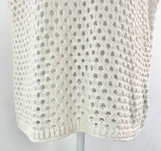 New Madewell Open Stitch Crop Sweater Vest Style NL192 Bright Ivory Size XXL White