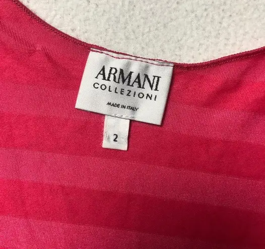 Armani Collezioni Striped Vneck Tank Top Pink