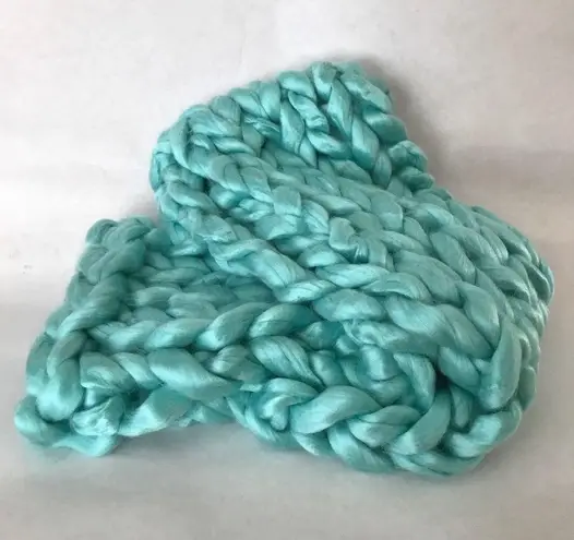 infinity Handknit Scarf teal