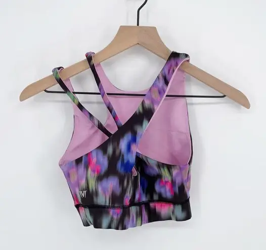 IVL COLLECTION Hydrasculpt Active Leggings and Sports Bra in Blurred Floral 4 Purple