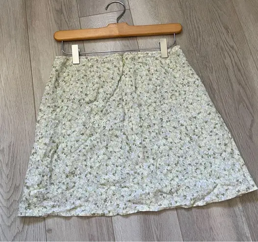 Sunday Best Skirt floral mini skirt slit womens Green size 4 coquette soft girl