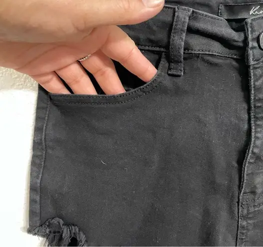 KanCan Womens Shorts Black Cutoffs Distressed Stretch Size 28