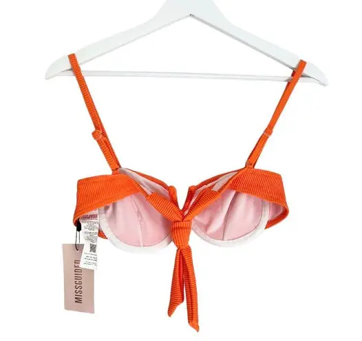 Missguided NWT Women's Ribbed Underwire Bikini Top in Orange Size 4