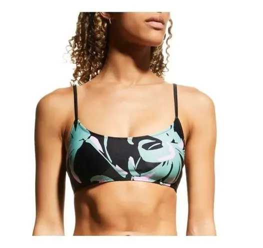 Tanya Taylor NWT Tropical Kaia Bikini Swim Top Adjustable Straps L Black Pink