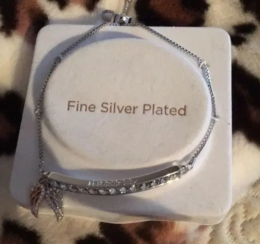 Silver Plated Angel wings INSPIRED Swarovski Brace