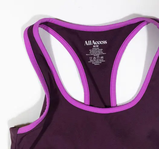 All Access Front Row Racerback Athletic Work Out Yoga Running Sport Bra Mulberry