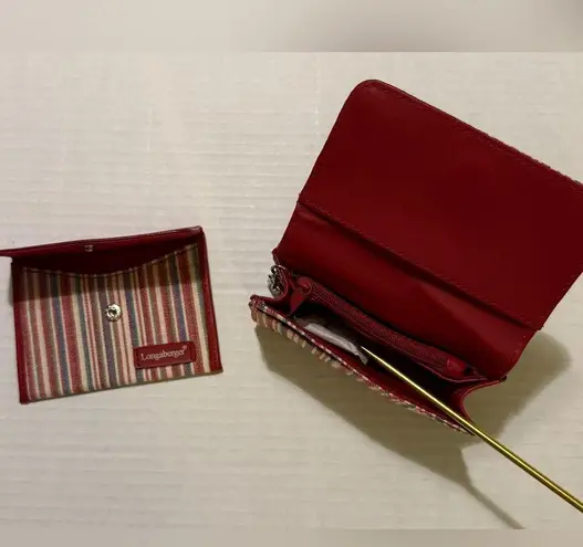Longaberger Homestead Market Stripe Wallet Purse Coin Pouch & CCard Case NWOT