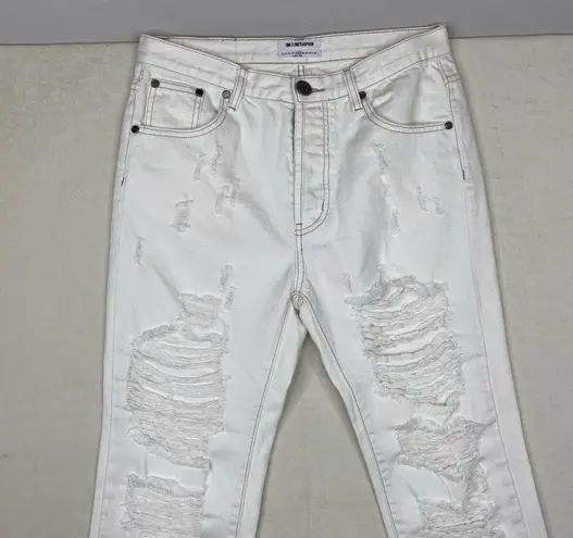 One Teaspoon ONE X  Cococash Hooligans Low Waist White Ripped/Distressed Crops-27