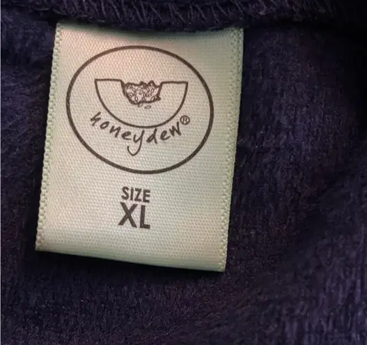 Honeydew Womens pullover crewneck sweater Long Sleeve size XL velour velvet Blue