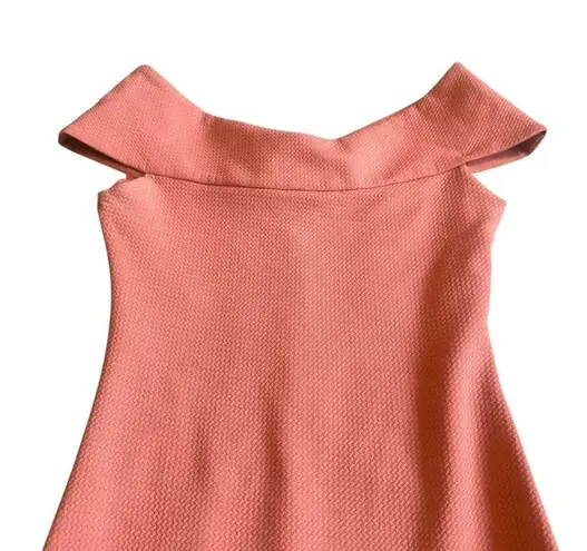 Dress the Population Claudette Bodycon Dress Knee Length Coral Stretch Small