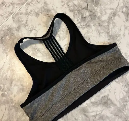 Athletic Works Girls  Gray Black Striped Mesh Sports Bra Size 32